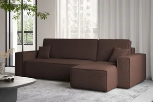 Sofa w kształcie L Best narożnik tkanina Abriamo brązowy prawy - Narożniki - miniaturka - grafika 1