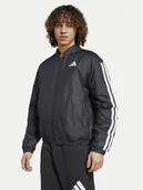 Kurtki męskie - adidas Kurtka bomber Essentials 3-Stripes JD1294 Czarny Loose Fit - miniaturka - grafika 1