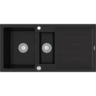 Zlewozmywaki - Mexen Andres zlewozmywak granitowy 1,5-komorowy z ociekaczem 1000 x 500 mm, czarny - 6515101510-77 - miniaturka - grafika 1