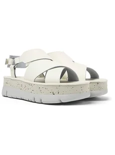 Camper Skórzane sandały w kolorze białym na obcasie - Sandały damskie - miniaturka - grafika 1