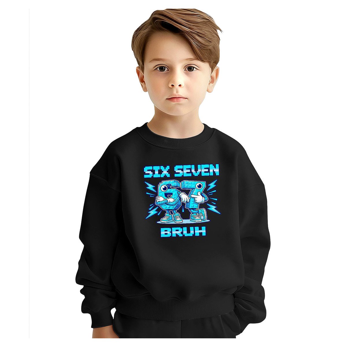 BLUZA DZIECIĘCA 67 SIX SEVEN VIRAL BRUH 110-116 DLA CHŁOPCA DZIEWCZYNKI