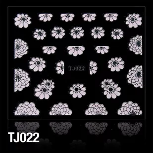 Naklejki 3D - Kwiatki Tj022 Pu - Ozdoby do paznokci - miniaturka - grafika 1
