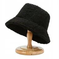 Czapki damskie - Czapka Damska Kapelusz Bucket Hat Zimowy Na Zimę Ciepły Wygodny Miękki - miniaturka - grafika 1