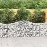 Ogrodzenia - VIDAXL Kosze gabionowe, 11 szt, 200x30x80/100 cm, galwanizowane żelazo - miniaturka - grafika 1