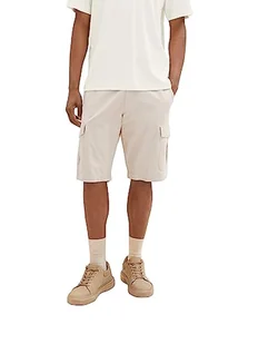 TOM TAILOR Męskie szorty cargo bermudy, 31851 - Desert Fawn White Chambray, 30 - Spodenki damskie - miniaturka - grafika 1