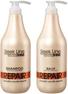 Szampony do włosów - Stapiz Sleek Line Repair, zestaw regenerujący włosy, szampon 1000ml i balsam 1000ml 58/zestaw - miniaturka - grafika 1