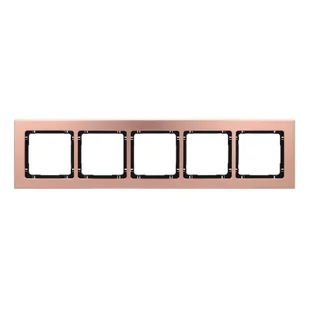 Karlik Ramka pięciokrotna Deco metal - miedź szczotkowana, czarny - Klawisze i ramki - miniaturka - grafika 1