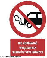 Tablice BHP - SIGNPROJECT GC020 - Nie zostawiać włączonych silników spalinowych 350x525 - miniaturka - grafika 1