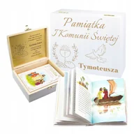 Pamiątka Pierwszej Komunii Świętej - BIBLIA DLA DZIECI W SZKATUŁCE Z GRAWEREM na Komunię lub Chrzest Pamiątka - miniaturka - grafika 1