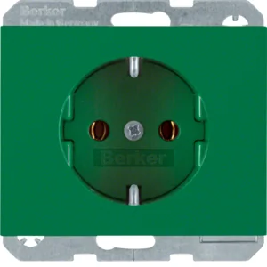 K.1/K.5 Berker Gniazdo SCHUKO kompletne, samozaciski, zielony - Gniazdka elektryczne - miniaturka - grafika 1