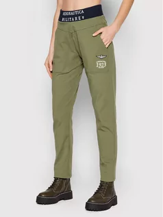 Spodnie damskie - Aeronautica Militare Spodnie materiałowe 221PF847DJ519 Zielony Regular Fit - grafika 1