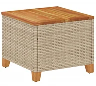 Stoły ogrodowe - Stolik ogrodowy technorattanowy z drewnem akacjowym R8-G24 - miniaturka - grafika 1