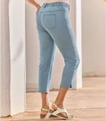 Legginsy - Spodnie jegginsy 7/8 z letniego jeansu ze stretchem Kobieta Atlas For Men - Kolor : Niebieski - Rozmiar : 36 - miniaturka - grafika 1