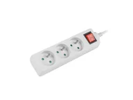 Listwy zasilające - LANBERG Listwa przedłużacz Lanberg 1.5m biała 3x 230V PL kabel wykonany z pełnej miedzi PS1-03E-0150-W - miniaturka - grafika 1