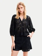 Bluzki damskie - Desigual Bluzka Dharma 24SWBW02 Czarny Loose Fit - miniaturka - grafika 1