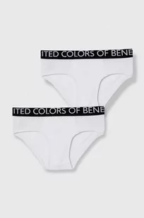 United Colors of Benetton slipy dziecięce 2-pack kolor biały - Majtki dla dzieci - miniaturka - grafika 1
