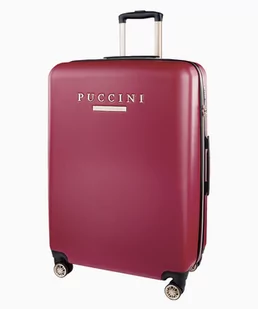 PUCCINI Duża bordowa walizka z eleganckim napisem - Walizki PUCCINI Duża bordowa walizka z eleganckim napisem - Walizki - miniaturka - grafika 1