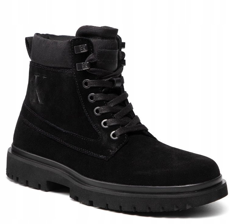 Calvin Klein Jeans Trzewiki Męskie Ze Skórą Czarne Sznurowane 42 3F3G7* Tna