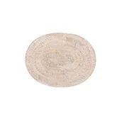 Obrusy i serwetki - Biała rattanowa mata stołowa Tiseco Home Studio, 30x40 cm - miniaturka - grafika 1