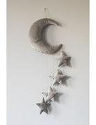 Naklejki na ścianę - Piapimo Girlanda księżyc z gwiazdkami szara - miniaturka - grafika 1