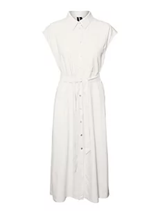 VERO MODA Sukienka damska Vmmymilo Sl Calf Shirt Dress WVN Ga, Snow White, M - Sukienki - miniaturka - grafika 1