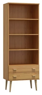 Regał drewniany Venuci 2 szuflady 89 cm olcha - Regały - miniaturka - grafika 1