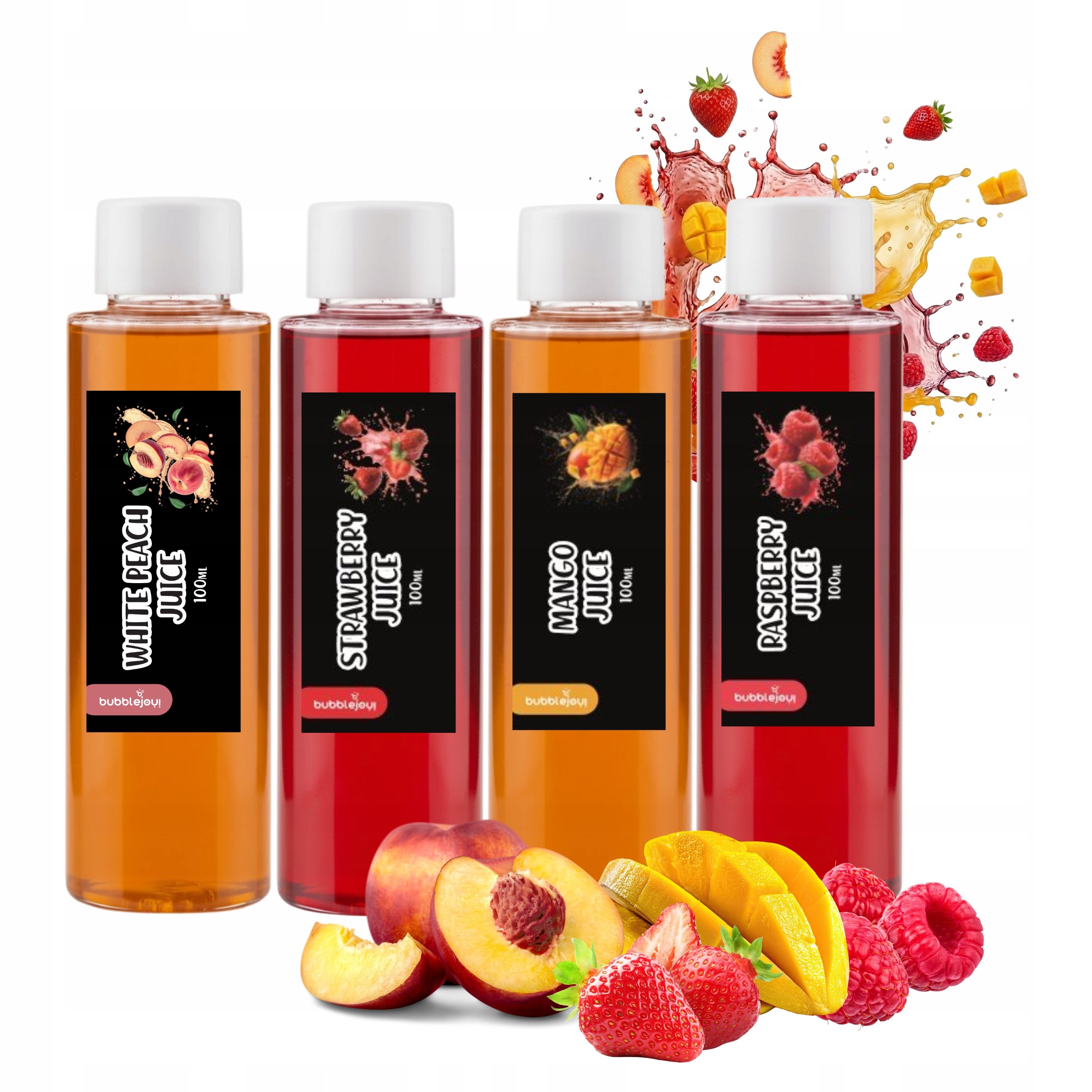 Zestaw Syropów Malina Truskawka Mango Brzoskwinia do Bubble Tea 100ml 4 szt