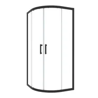 Kabiny prysznicowe - Kabina prysznicowa półokrągła Easy 90 x 90 x 190 cm czarna Sensea - miniaturka - grafika 1