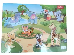 Układanka drewniana ZOO Puzzle TREFL 61810 - Układanki dla dzieci - miniaturka - grafika 1