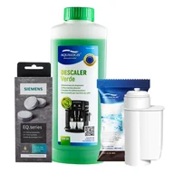 Akcesoria i części do ekspresów do kawy - Zestaw Bosch - Filtr Al-Inte, Odkamieniacz Aqualogis Verde 500ml, Siemens TZ80001 Tabletki Czyszczące - miniaturka - grafika 1