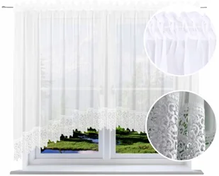 Firana Gotowa Z Gipiurą w Łuk 150x300 Klasyczna - Firany - miniaturka - grafika 1