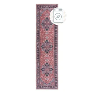 Bordowy chodnik z mieszanki włókien z recyklingu odpowiedni do prania 60x230 cm Windsor – Flair Rugs - Dywany - miniaturka - grafika 1