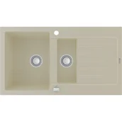 Zlewozmywaki - Mexen Matias zlewozmywak granitowy 1,5-komorowy z krótkim ociekaczem 900 x 505 mm, beżowy - 6502901505-69 - miniaturka - grafika 1