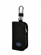 Etui na klucze - SKÓRZANE ETUI na klucze SUBARU logo KLUCZYK samochodowy ELEGANCKI brelok - miniaturka - grafika 1