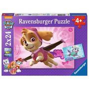 Puzzle - Ravensburger Puzzle 2x24 elementy Psi Patrol Skye i Everest - miniaturka - grafika 1