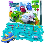 Zabawki konstrukcyjne - Puzzle Dla Dzieci Interaktywne Tor Kolejowy Z Puzzli Tory Logiczne Motorówka 15szt. - miniaturka - grafika 1