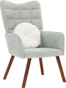 Fotele - VidaXL Fotel, jasnoszary, obity aksamitem - miniaturka - grafika 1