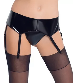 Akcesoria BDSM - Black Level Vinyl Suspender Belt 2870150 Black L - grafika 1