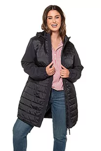 Ulla Popken Damska kurtka pikowana z wkładką softshell w dużych rozmiarach, granatowy, 42 duże rozmiary - Kurtki damskie - miniaturka - grafika 1