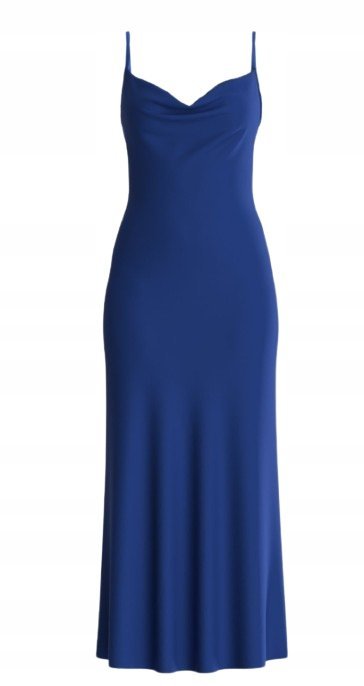 GUESS DŁUGA SUKIENKA NA RAMIĄCZKACH Z LEJĄCYM DEKOLTEM M GNA