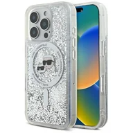 Etui i futerały do telefonów - Etui KARL LAGERFELD Hardcase Liquid Glitter Choupette Magsafe do iPhone 16 Pro Przezroczysty - miniaturka - grafika 1