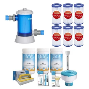 WAYS - Pielęgnacja basenu - Duży zestaw z pompą filtrującą 5678 l/u i 6 filtrami typu III - Baseny ogrodowe - miniaturka - grafika 1