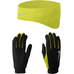 Nike Thermal Men's Running opaska na czoło i rękawiczki do biegania dla mężczyzn w kolorze czarny/wolt, rozmiar: L, N.RC.26.023.LG - Ozdoby do włosów - miniaturka - grafika 1