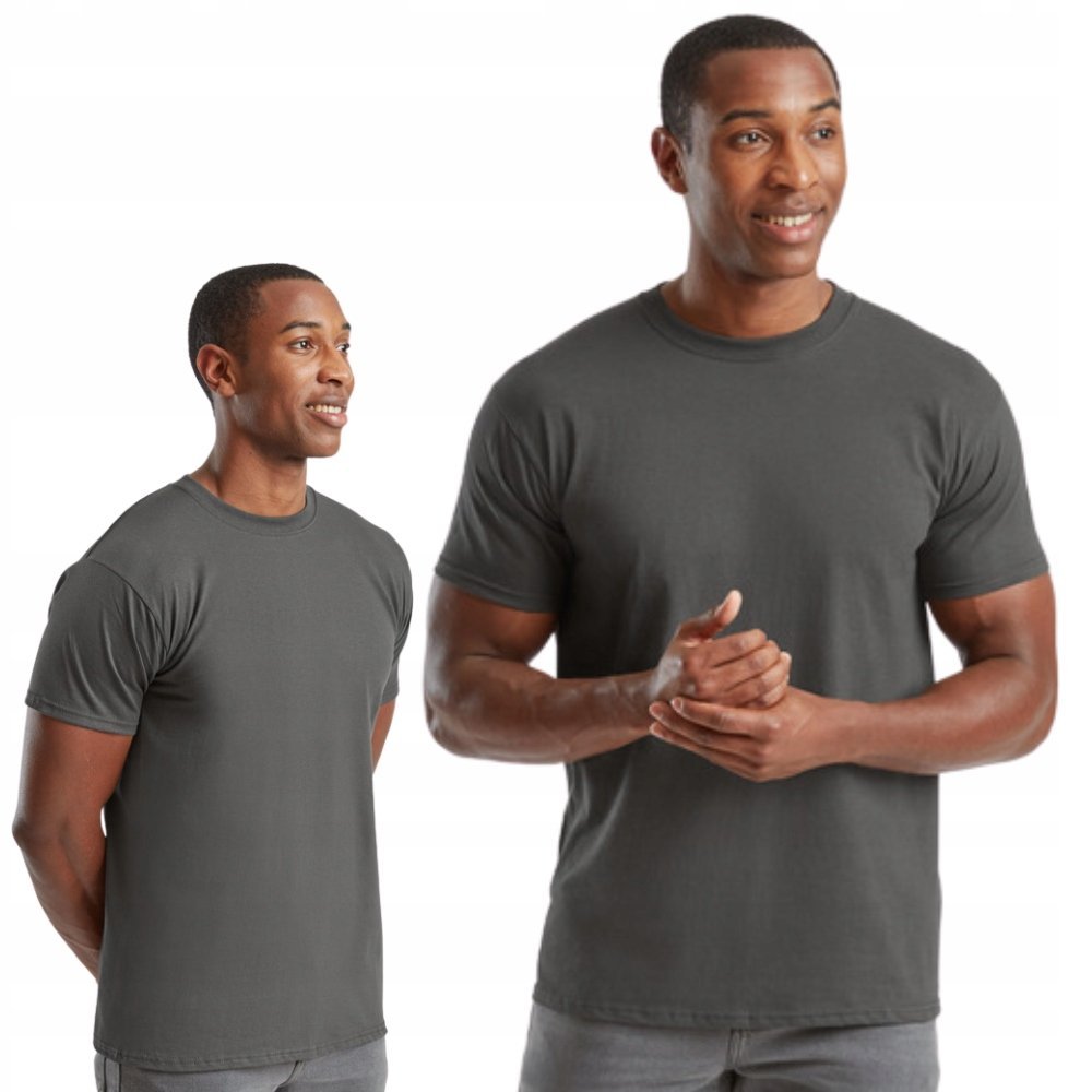 T-shirt Gruba Koszulka Męska 100% Bawełna Fruit Loom 610440 SZARY L