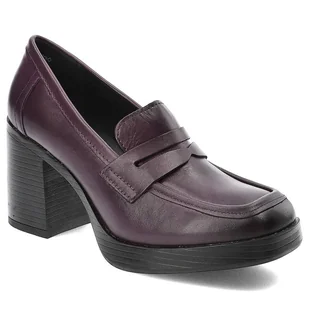 Fioletowe Półbuty Marco Tozzi Damskie Wygodne Obuwie - Półbuty damskie - miniaturka - grafika 1