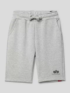 Spodnie i spodenki dla chłopców - Szorty z prostymi nogawkami i nadrukiem z logo - grafika 1
