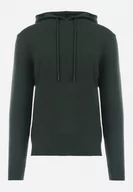 Swetry męskie - Ciemnozielony Sweterkowa Bluza z Akrylu z Kapturem i Ściągaczami Koiobs - miniaturka - grafika 1