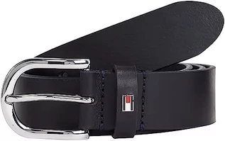 Paski - Tommy Hilfiger skórzany pasek damski New Danny Belt, Niebieski, 70 cm - grafika 1