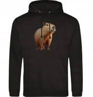 Bluzy męskie - KAPIBARA BLUZA Z KAPTUREM Bawełniana Czarna r. M - miniaturka - grafika 1