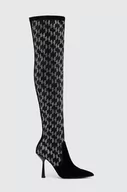 Kozaki damskie - Karl Lagerfeld kozaki PANDARA II damskie kolor czarny na szpilce KL31386 - miniaturka - grafika 1